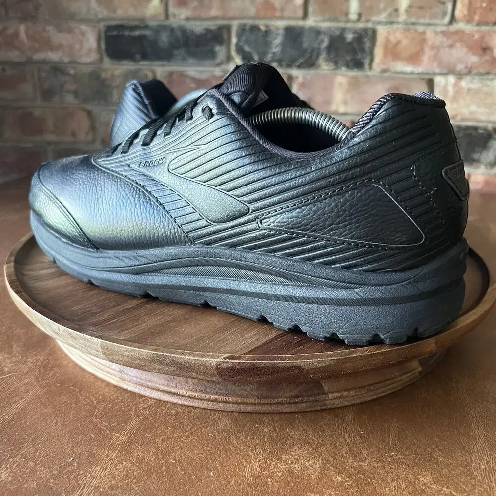 Brooks Addiction Walker 2 Black Leather Walking Shoes Sneakers Men's 12.5 2E